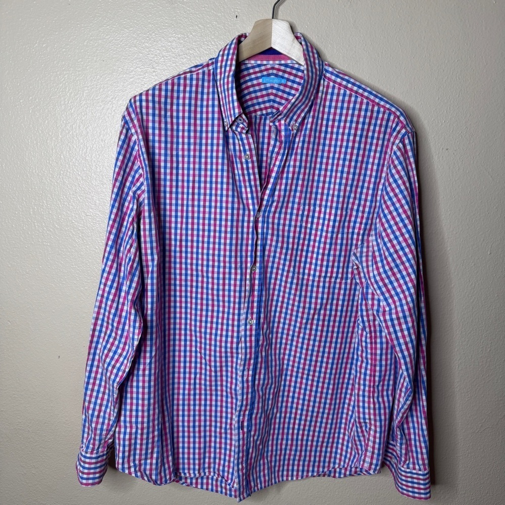 J. McLaughlin Shirt Mens XL Button Down Long Sleeve Checkered Cotton